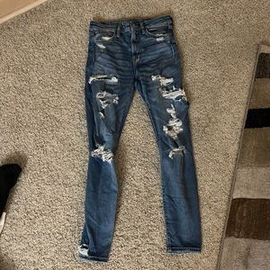 American eagle high waisted ripped jean